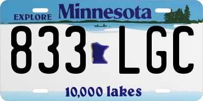 MN license plate 833LGC