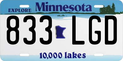 MN license plate 833LGD