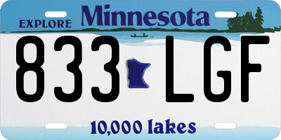 MN license plate 833LGF