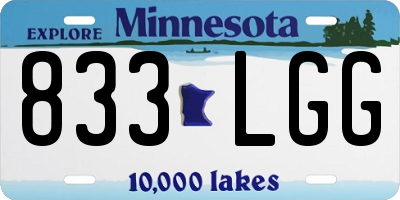 MN license plate 833LGG