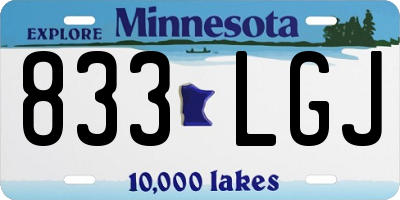 MN license plate 833LGJ