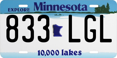 MN license plate 833LGL