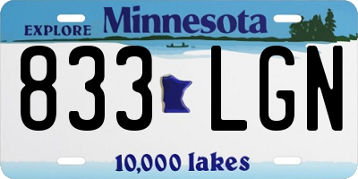 MN license plate 833LGN