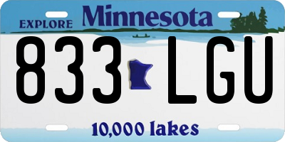 MN license plate 833LGU