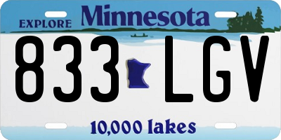 MN license plate 833LGV