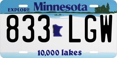 MN license plate 833LGW