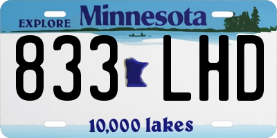 MN license plate 833LHD