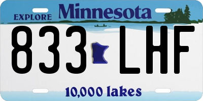 MN license plate 833LHF