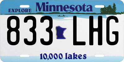 MN license plate 833LHG