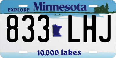 MN license plate 833LHJ