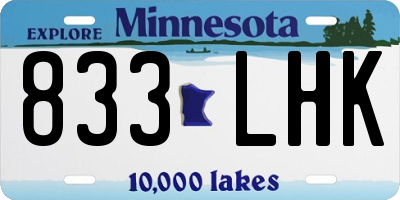 MN license plate 833LHK