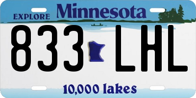 MN license plate 833LHL