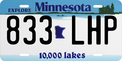 MN license plate 833LHP