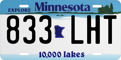 MN license plate 833LHT