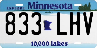 MN license plate 833LHV