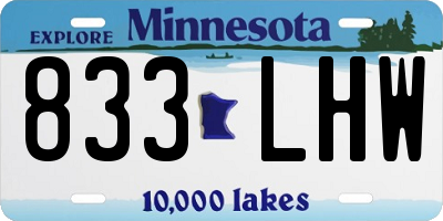 MN license plate 833LHW