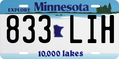 MN license plate 833LIH