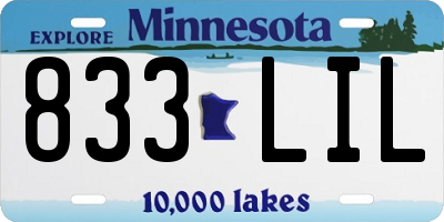 MN license plate 833LIL