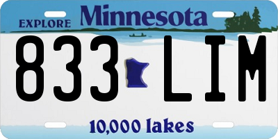 MN license plate 833LIM