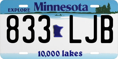 MN license plate 833LJB