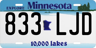 MN license plate 833LJD