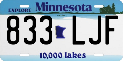 MN license plate 833LJF