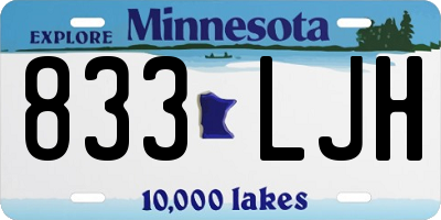 MN license plate 833LJH