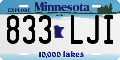 MN license plate 833LJI