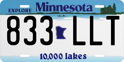 MN license plate 833LLT