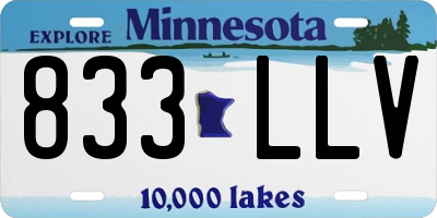 MN license plate 833LLV