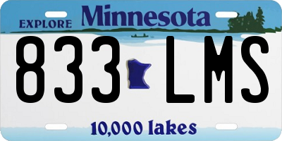 MN license plate 833LMS