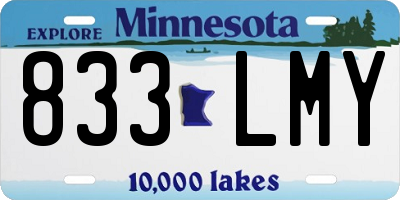 MN license plate 833LMY