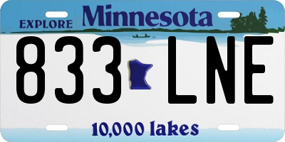MN license plate 833LNE