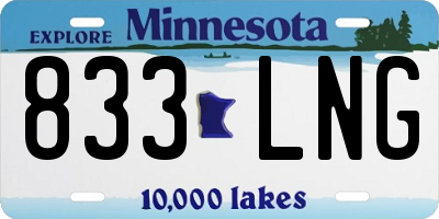 MN license plate 833LNG