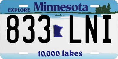 MN license plate 833LNI