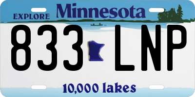 MN license plate 833LNP