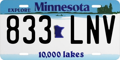 MN license plate 833LNV