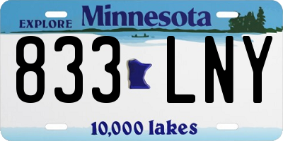 MN license plate 833LNY