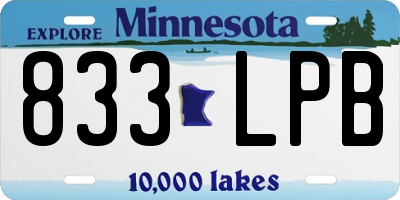 MN license plate 833LPB