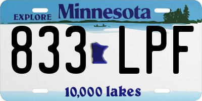 MN license plate 833LPF