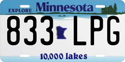 MN license plate 833LPG