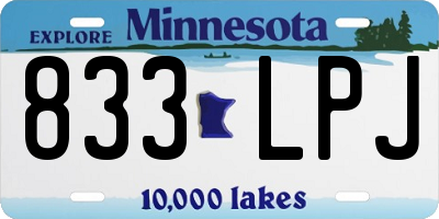 MN license plate 833LPJ