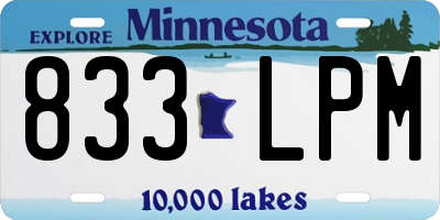 MN license plate 833LPM