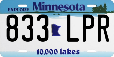 MN license plate 833LPR