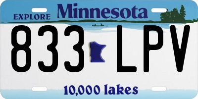 MN license plate 833LPV