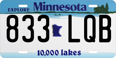 MN license plate 833LQB