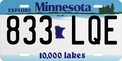 MN license plate 833LQE