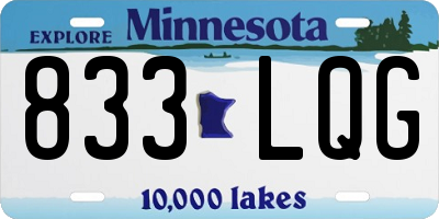 MN license plate 833LQG