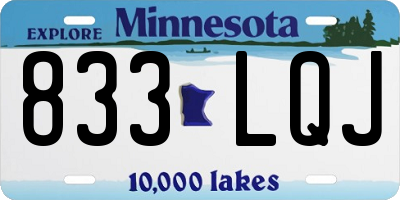 MN license plate 833LQJ