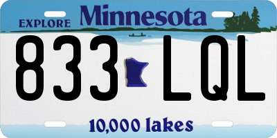 MN license plate 833LQL